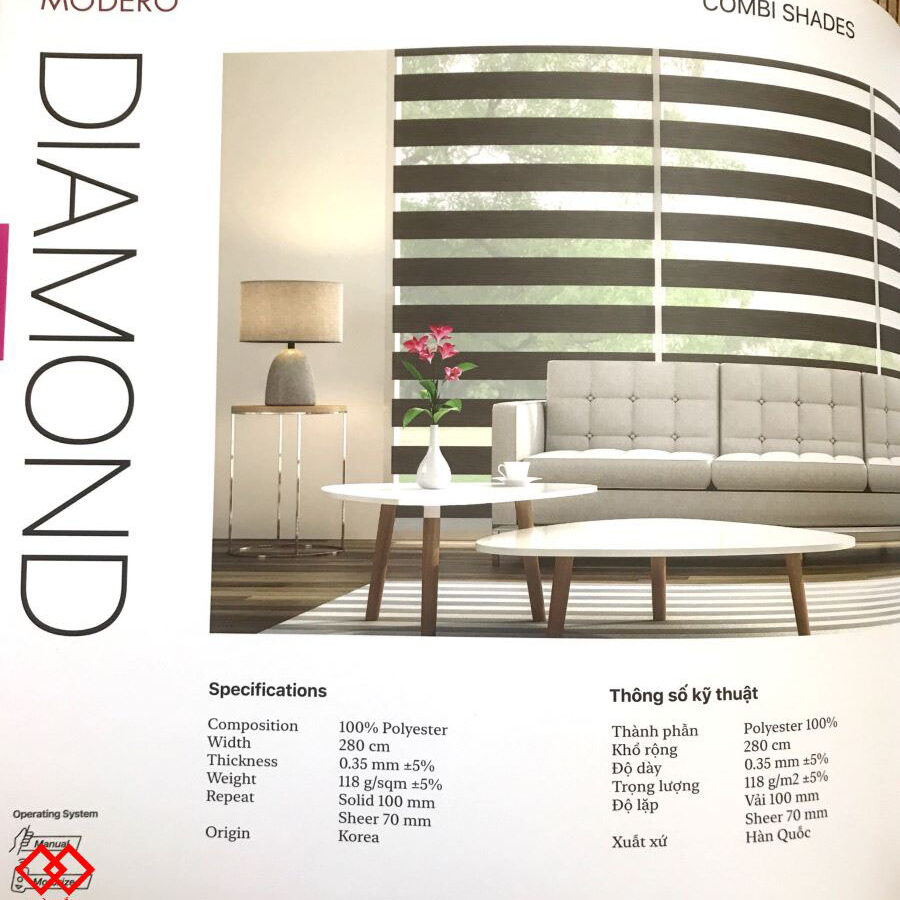 rèm cầu vồng hàn quốc modero - mã diamond