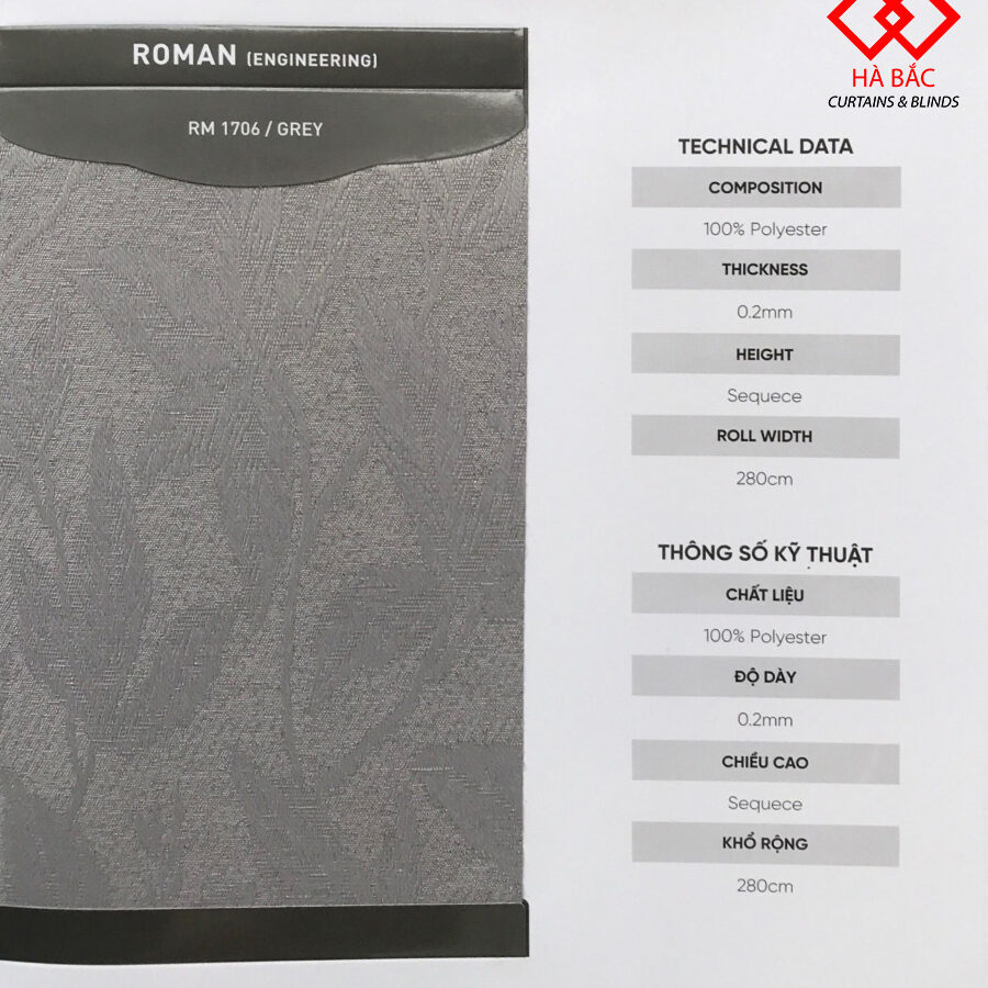 rèm roman hàn quốc - mã rm1706